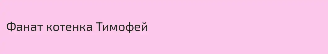 Фанат котенка Тимофей 